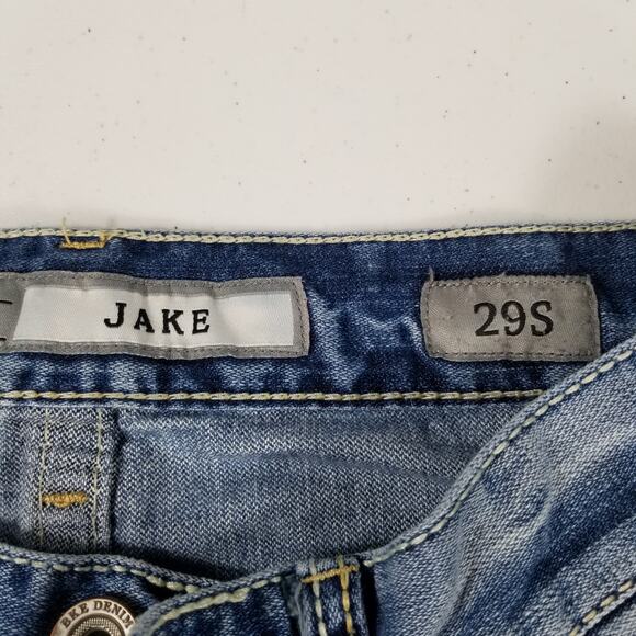 BKE Jake Blue Denim Distressed Bootcut Jeans 29 S - Picture 5 of 6